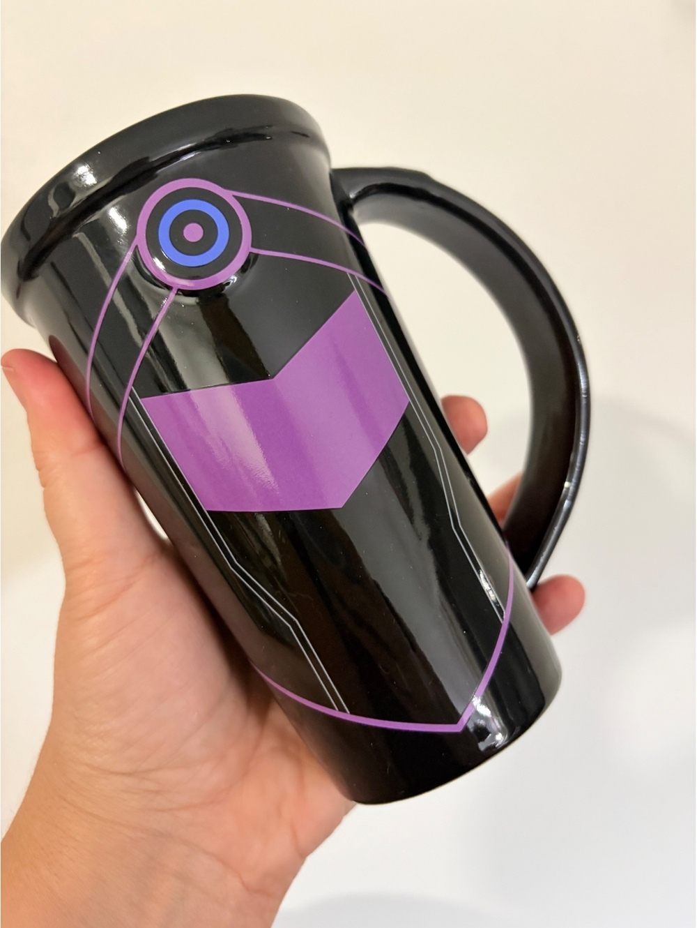 Halloween Black and Purple Ceramic Coffee Mug Geometric Design Interior Pattern